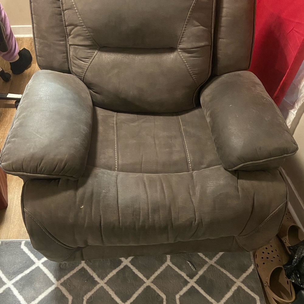 Plush Brown Upholstered Accent Recliner Chair